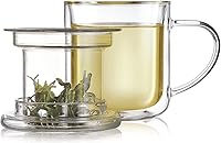 Vista 1 de Teabloom Heatproof and Insulated Borosilicate Glass Tea Cup with Infuser for Whole-Leaf Loose Tea – Tea Purist's Choice – Wellbeing Double-Walled