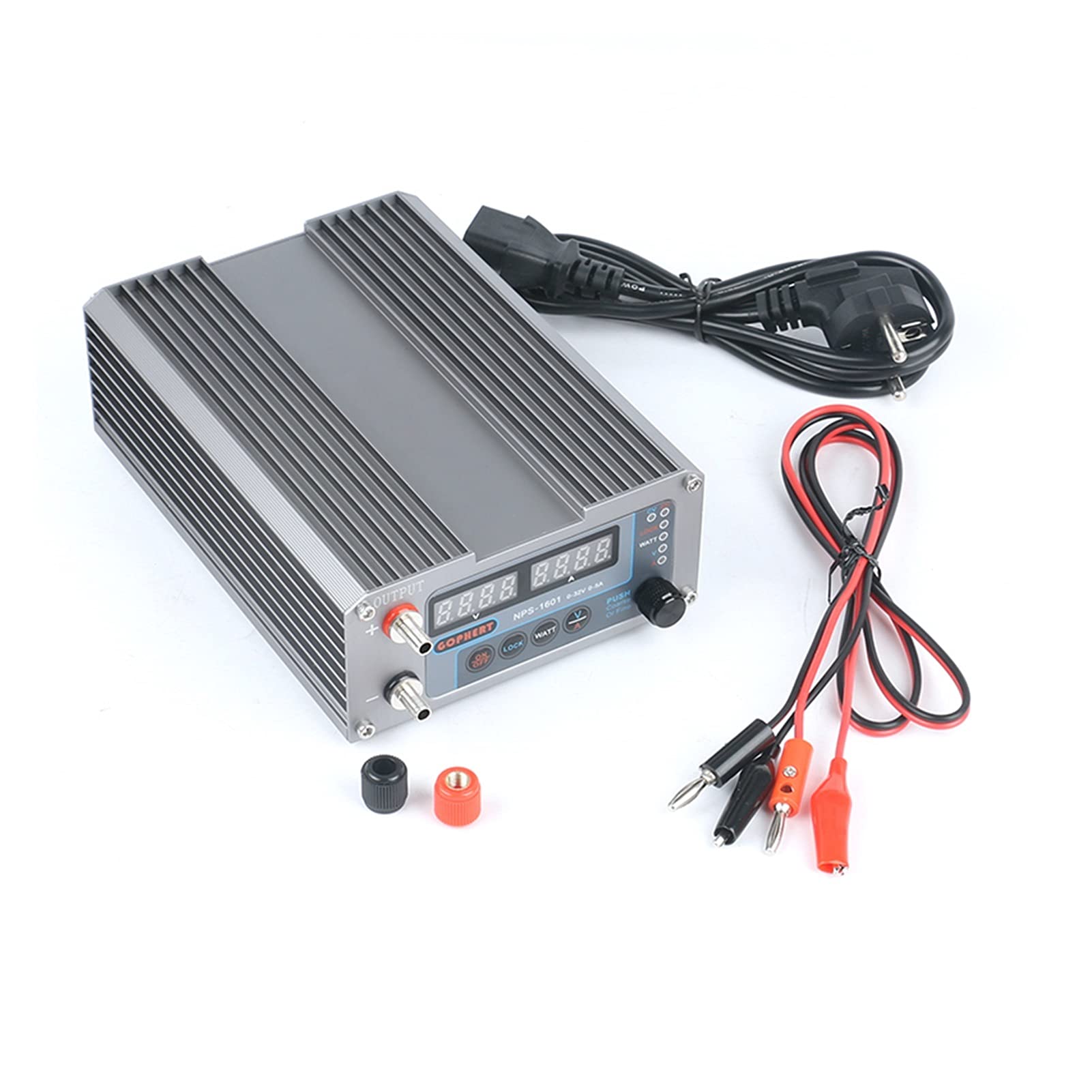 Alimentatore da Banco,Alimentatore da Laboratorio Interruttore Digitale Energia Mini DC Regolabile con Funzione di Blocco 0.001A 0,01 V 30V 5A 60V 3A 16V 10A 32V(NPS 1602 60V 3A)