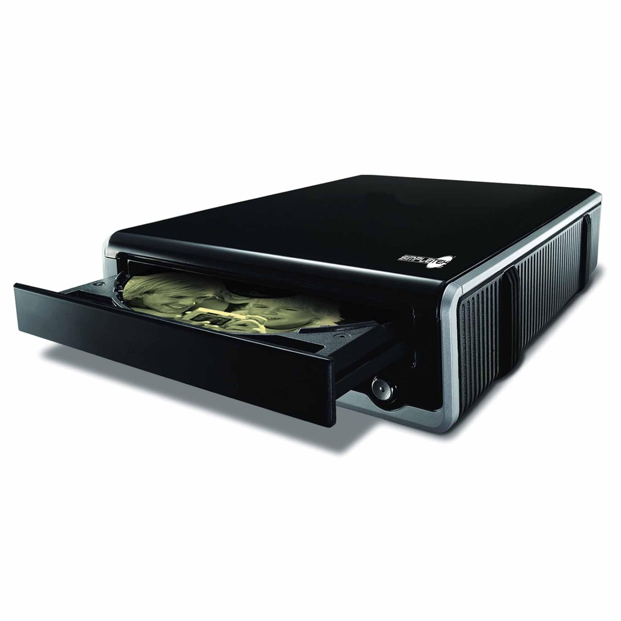 SIMPLETEK - Lettore Masterizzatore DVD Esterno USB - CD DVD RW Dual Layer | 20X DVD,48X CD,DVD Dual Layer,DVD-RAM,USB 2.0,eSATA,Cavo USB A-B,Cavo Alimentazione,Plug&Play,Windows,Nero