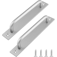 Jiozermi 2 Pack Sliding Barn Door Handle, 7 Inch, Silver