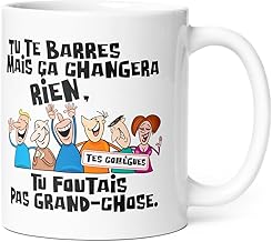Mug Humour Collègue Tu te Barres Tasse Message Drôle Rigolo. Idée Cadeau Original pour Départ en Retraite Pot Mutation Travail Bureau Homme Femme pour Anniversaire Noël.