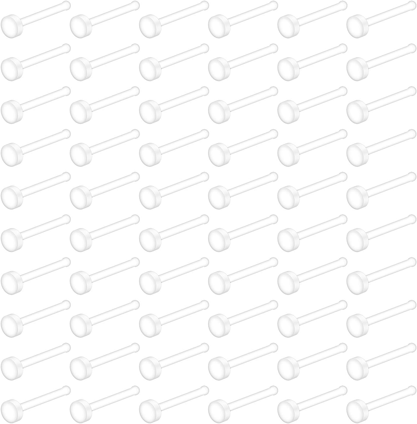 Ruifan 20G Clear Bioflex Nose Bone Ring Stud Retainer Body Jewelry Piercing Top Flat 2mm 2.5mm 3mm 20-60PCS
