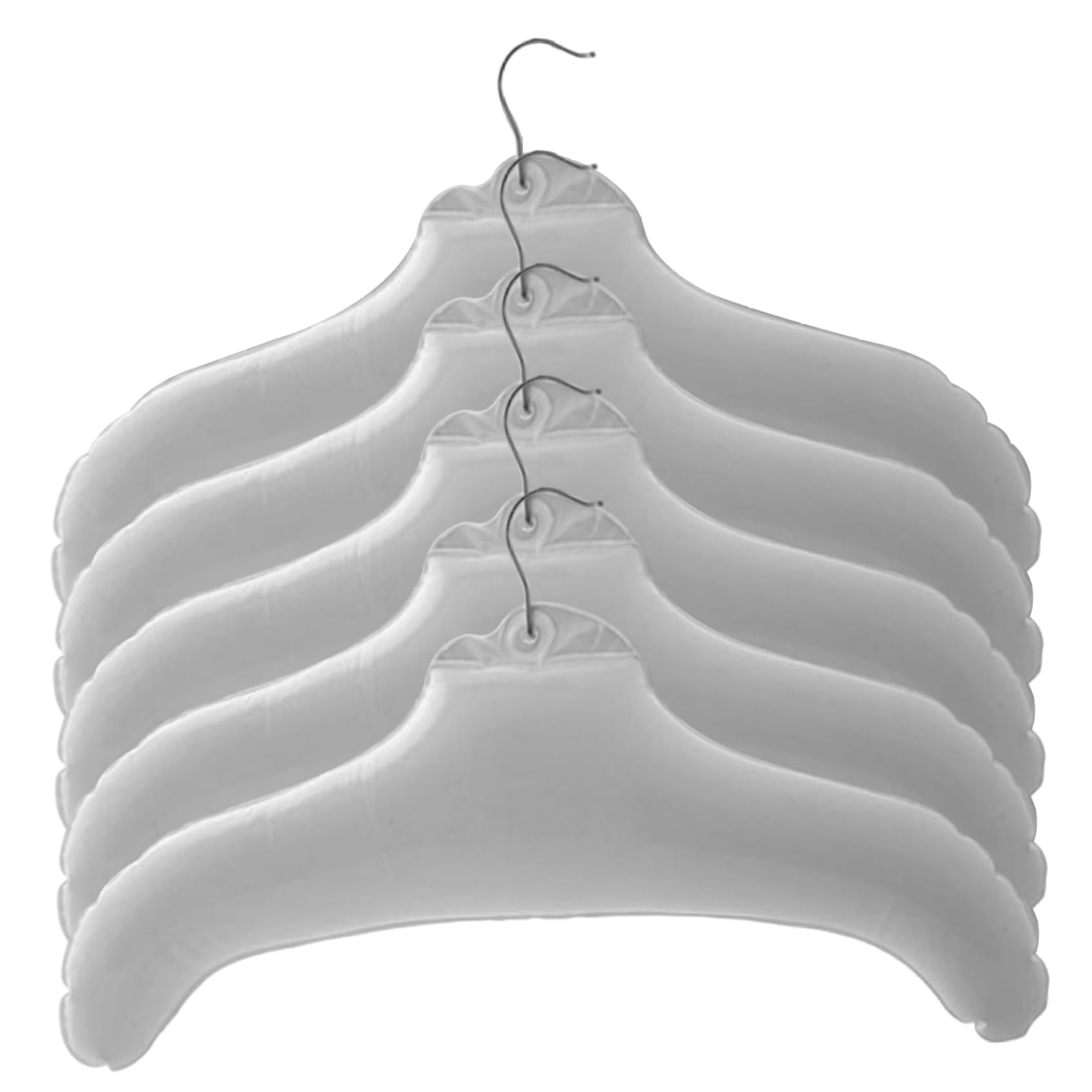 Grtheenumb Coat Hangers|5Pcs Inflatable Hangers Waterproof Leakproof 17x10 White PVC Portable for Travel, Business Trip, Camping & More
