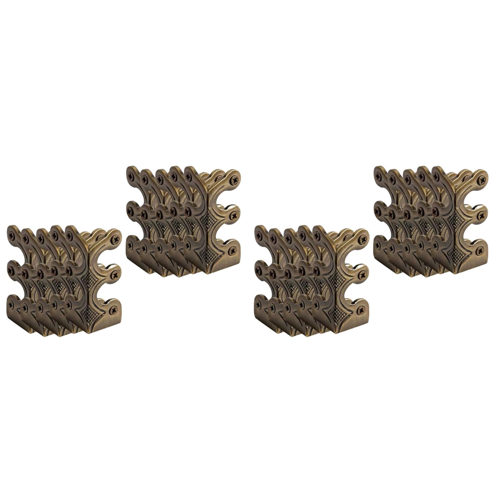 Jnchdghwa Bronze 20Pc Skiffers Baseboard Corner Protectors,Solid Brass Skirting Board Protectors,Baseboard Corner Protectors