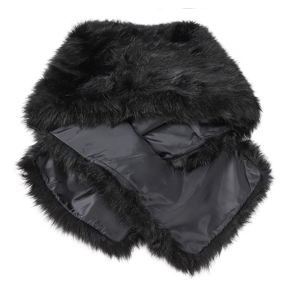 Châle Étole Long en Fausse Fourrure Élégant pour Femme Châle Mariage sans Manche pour Hiver Cape Veste Femme pour Mariage Soirée Cérémonie Cape Chaude pour Mariée et Demoiselles d’Honneur