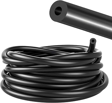 Vacuum Tubing Hose, Flexible Silicone Tube, High Temp Silicone Vacuum Hose | 5mm ID 10mm OD 3M Automotive Vacuum Line for Air Compressor Water Fluid Transfer, Suitable for Most Vehicles