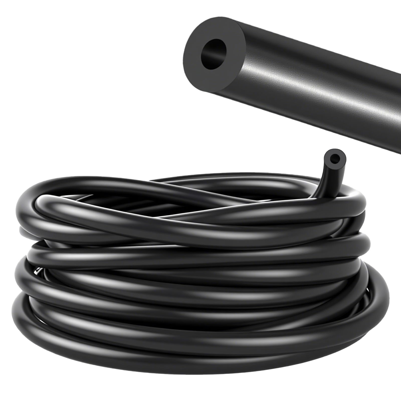 Vacuum Tubing Hose, Flexible Silicone Tube, High Temp Silicone Vacuum Hose, 4mm ID 9mm OD 3M Automotive Vacuum Line for Air Compressor Water Fluid Transfer, Suitable for Most Vehicles (4mm ID-9mm OD)