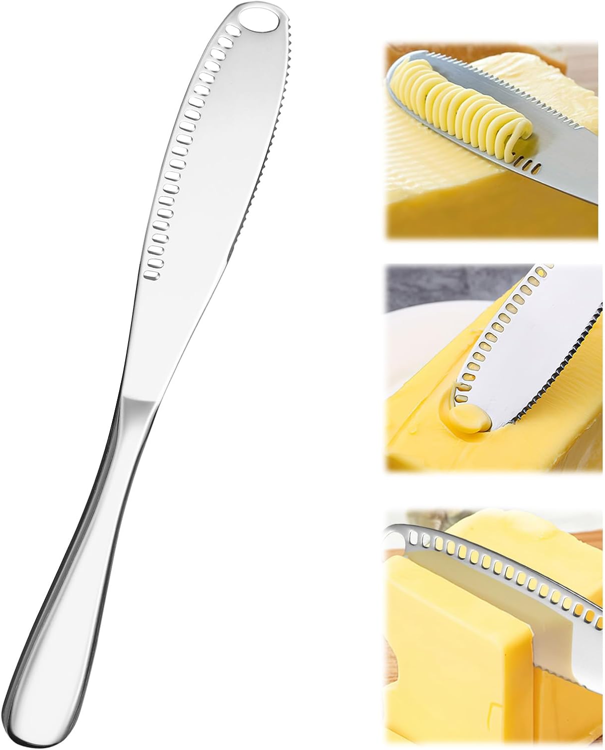 ALLOMN 3-in-1 Stainless Steel Butter Knife with Serrated Blade – Dishwasher Safe ALLOMN 3-in-1 Stainless Steel Butter Knife with Serrated Blade – Dishwasher Safe