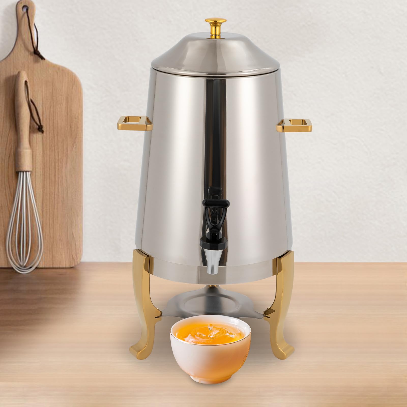 3.5 Gallon Hot Beverage Dispenser Stainless Steel Coffee Urn Chafer for Milk Coffee Tea Water Juice Alcohol-heating