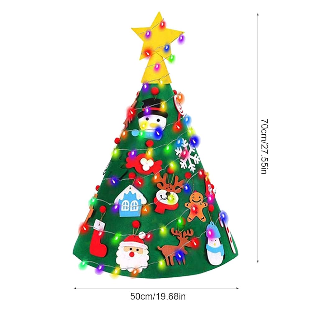 フェルト製クリスマスツリー LEDライト付き Amazon.co.jp: フェルト クリスマス ツリー、27.5 インチ