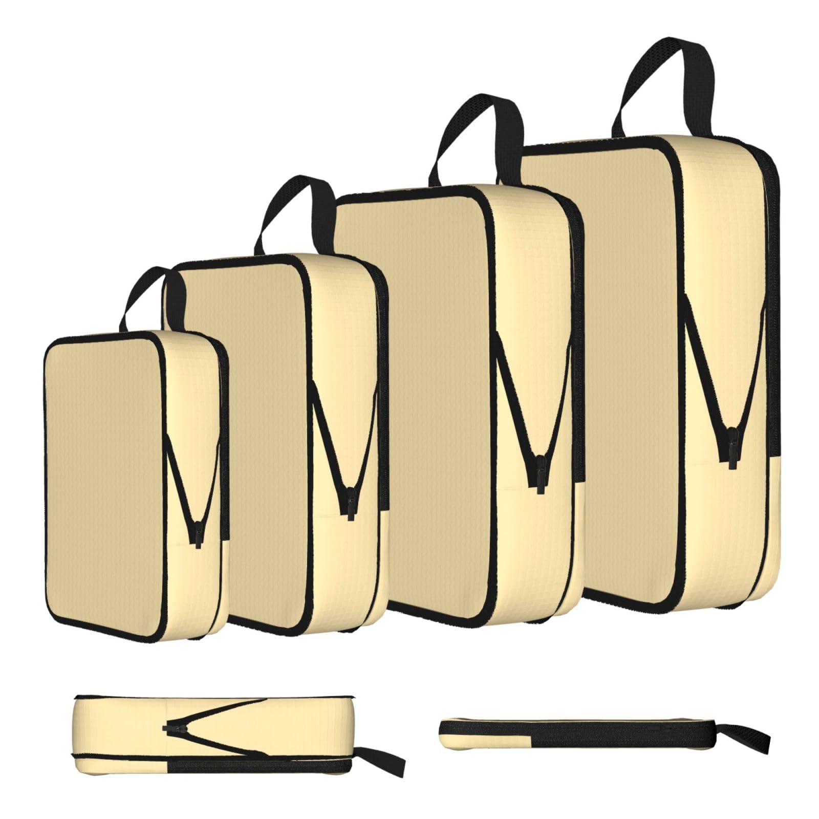 Sxzvvbn Black Light Yellow Compression Packing Cubes 4 Piece Set