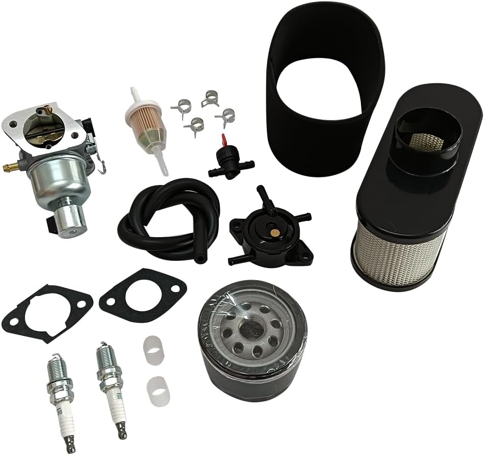 New Carburetor Compatible with John Deere Z530M Z530R Z540M Z540R Z730M ZTrak Mower Complete Maintenance Ki with Spark Plugs Fuel Shut Off Valve Fuel Filter Air Filter Oil Filter Fuel Pump