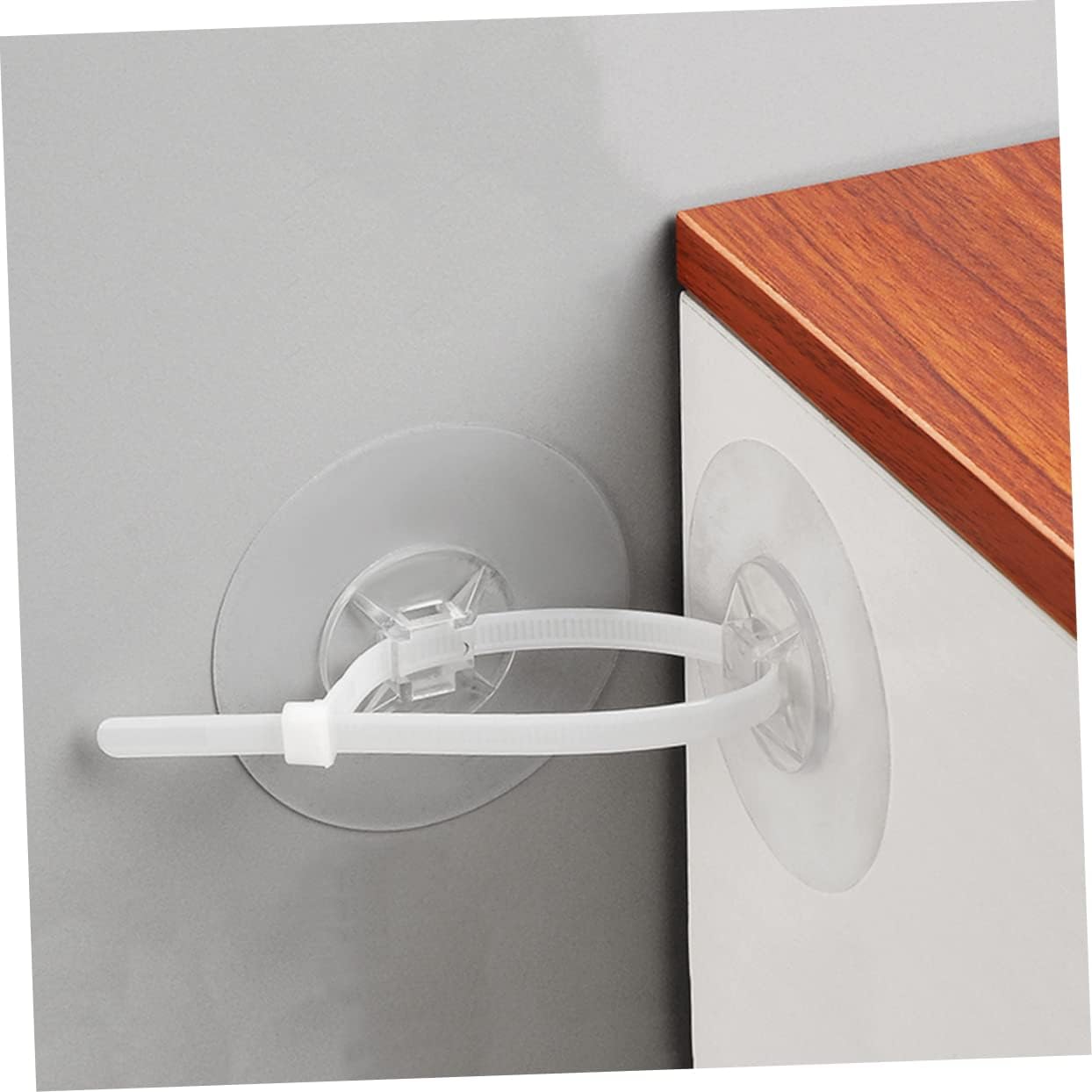 6sets Adjustable Furniture Anchors Strips Anti-tip Safety Straps for Childproofing Cabinets Dressers Bookshelves and More Durable and Design for Secure Wall Attachment