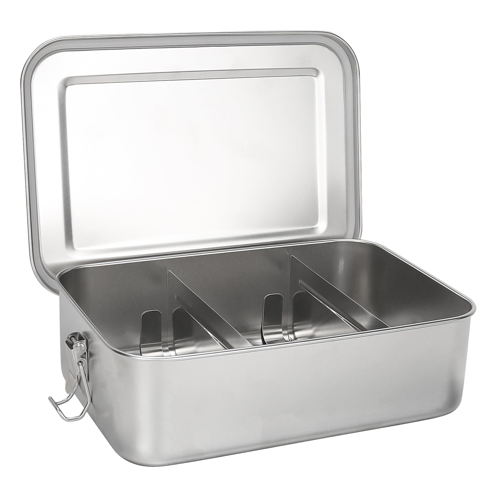Contenitore per il pranzo in acciaio inox, 2400 ml, impermeabile, con scomparti e guarnizioni per scuola, lavoro, picnic, sostenibile ed ecologico, senza BPA, per studenti, adulti