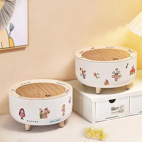 Miniatura 4 de PHILISENMALL Round Shape Hair Tie Container Box with Lid Portable Large Capacity Small Items Storage Containers Modern Style Space-saving Plastic