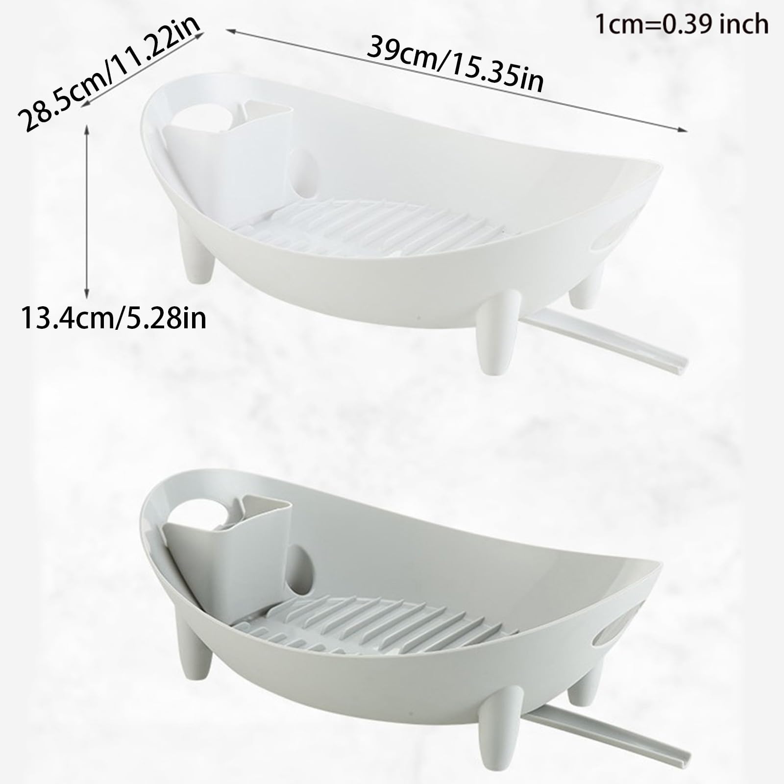 FUUGlan Dish Drying Rack Oval Drainer With Utensil Holder Cutlery Bowl Basket
