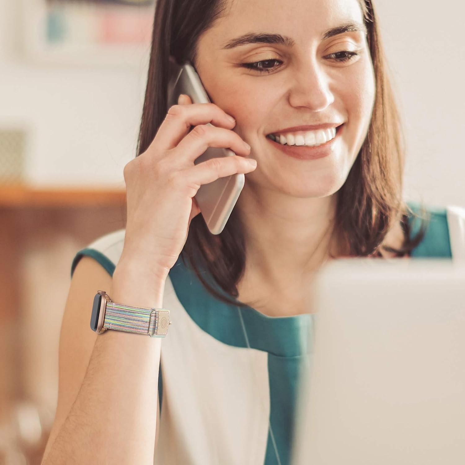 Recoppa Fabric Cloth Bands Compatible with Apple Watch 49mm 46mm 45mm 44mm 42mm 38mm 40mm 41mm, Canvas Strap with Soft Genuine Leather Lining for Apple iWatch Series 11/10/9/8/7/6/5/4/3/2/1/SE/Ultra - Image 4