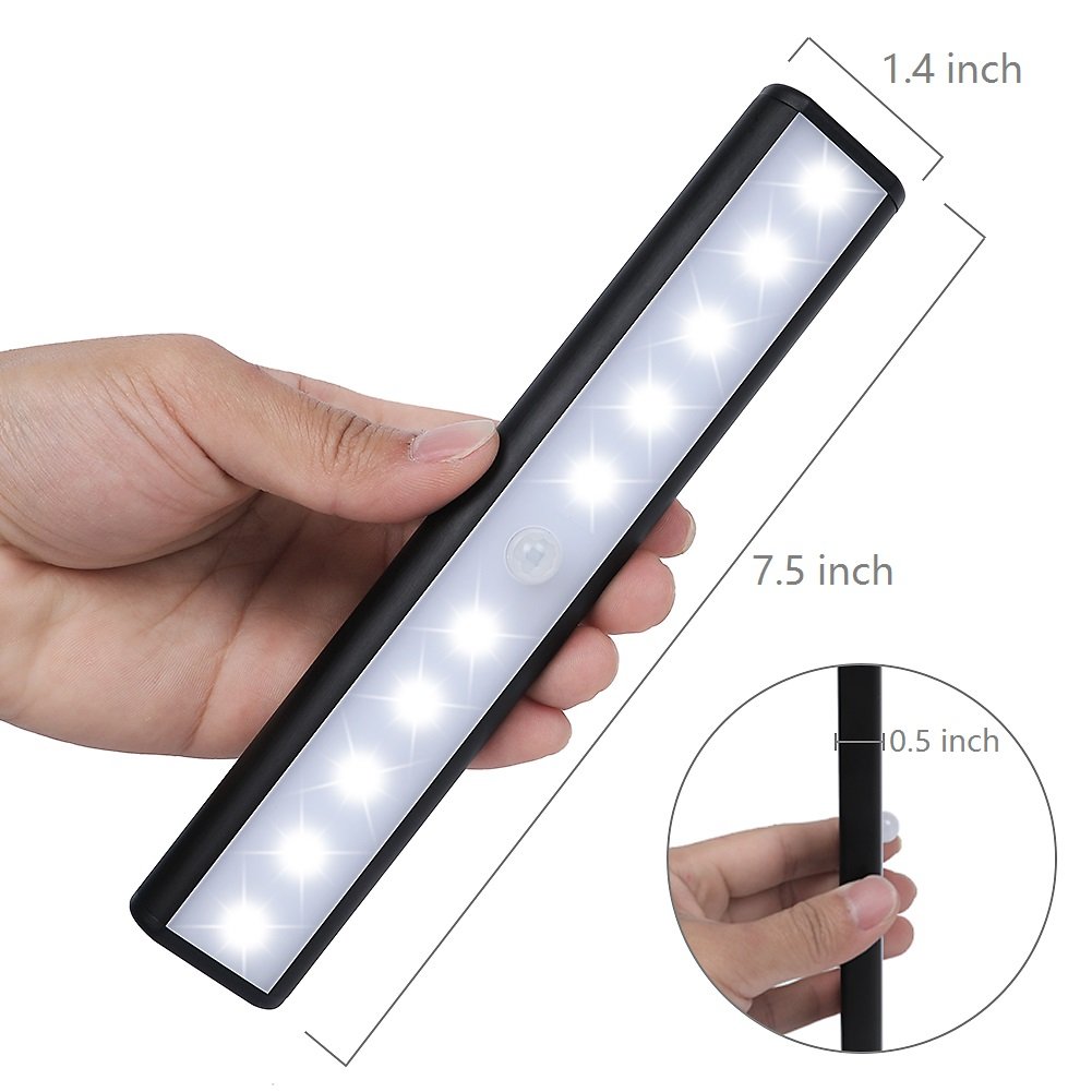 Luce LED Magnetica Ricaricabile - 10 LED Con Sensore Movimento, Per Armadi E Cucina - Foto 2