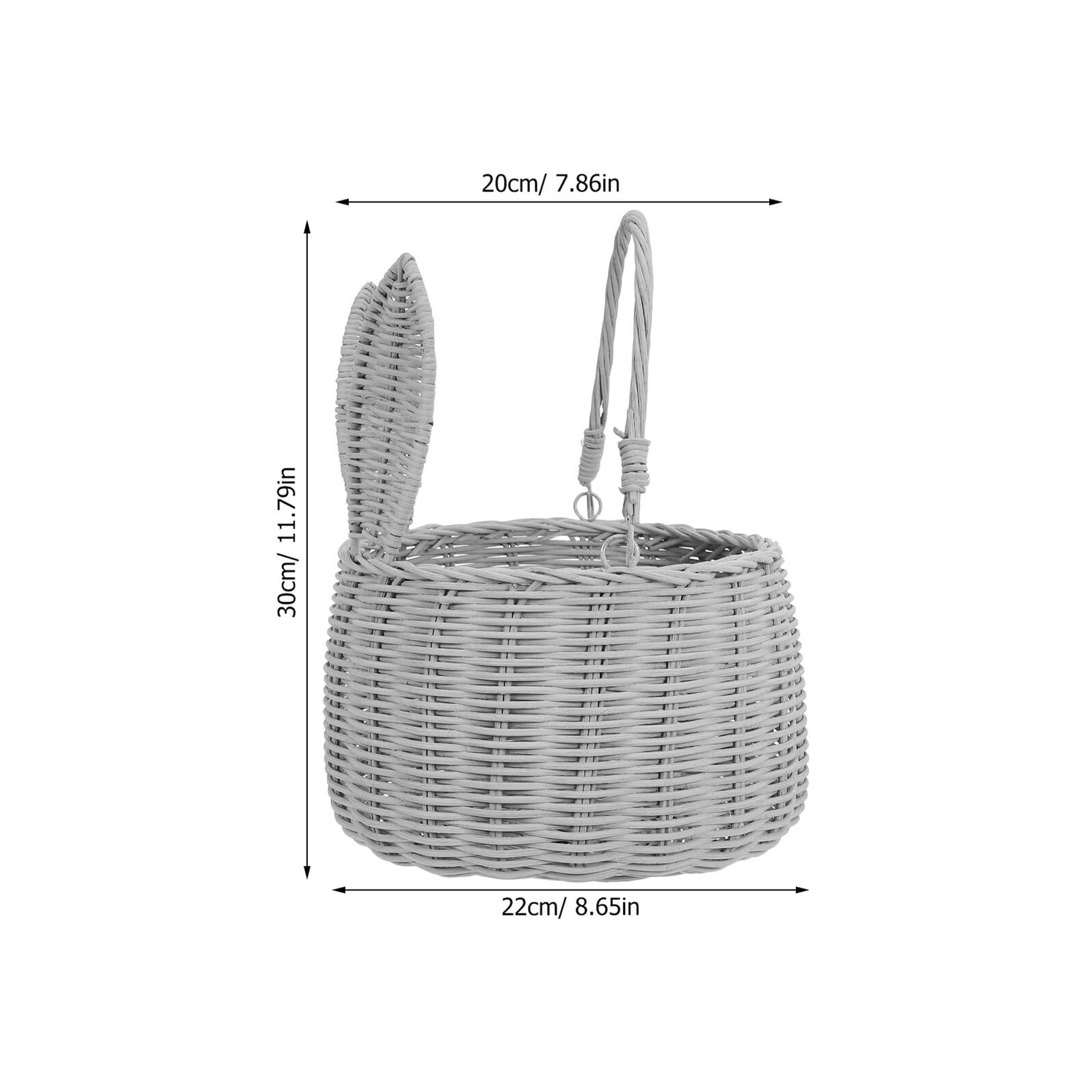 Osterkorb aus Handgefertigtem Rattan mit Hasenohren Leichter Blumen und Süßigkeitenkorb für Ostern Halloween und Picknick