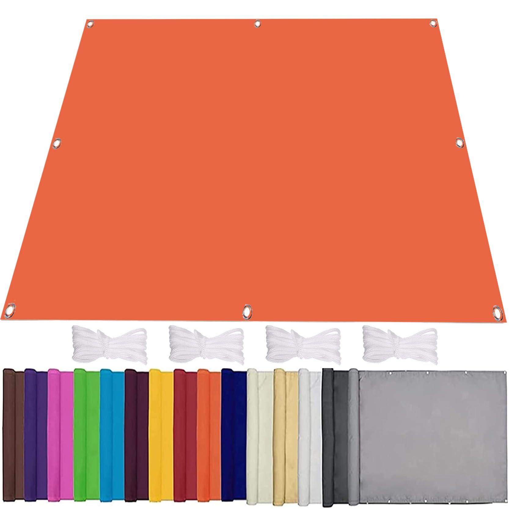 GLDYTVF Outdoor Awning Waterproof 1.4 x 2.6 m Rectangle Balcony Fence Netting 95% UV Block Windproof Terrace Camping Orange Color