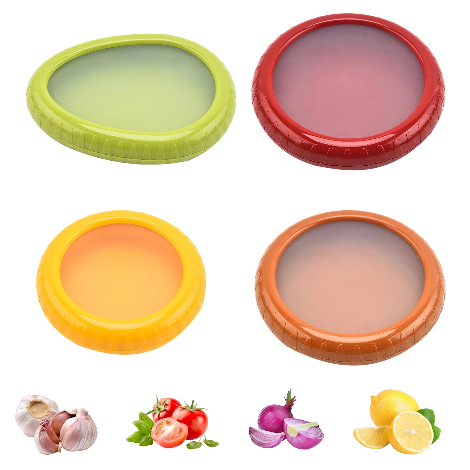 XcnPer Fresh Pods for Food, 4 PCS Avocado Storage Container Set for Fridge, Kitchen Organization with Multi-Size Fresh Pods, Ideal for Fruits and Vegetables Storage