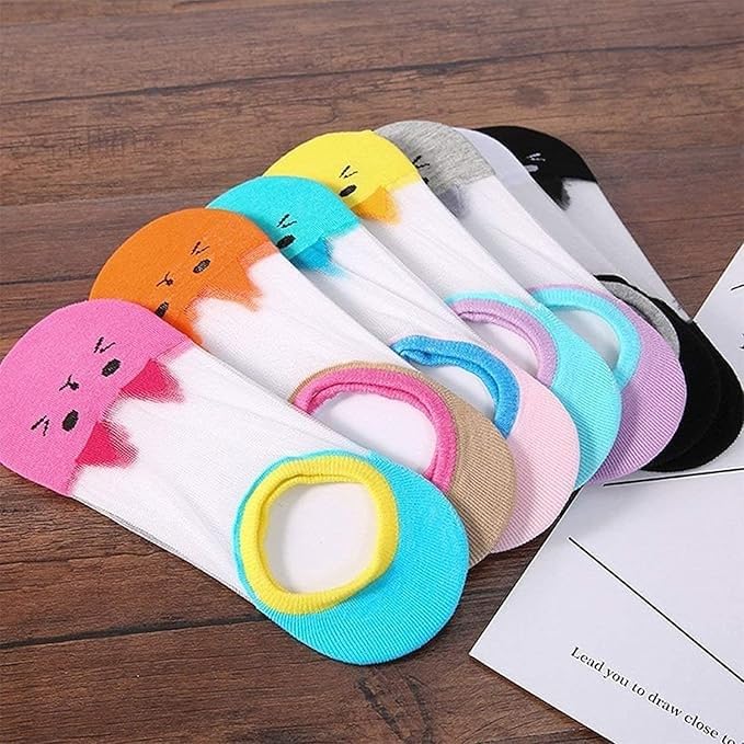 Cute Cat Ankle Socks for Women & Girls - Soft Cotton, Multicolor, Yoga & Gym, Soft, Comfortable, Casual Wear 2