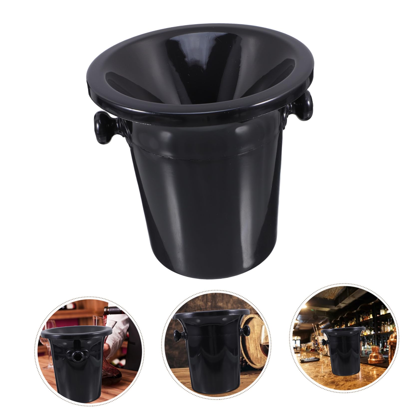 IMIKEYA 4 Piezas Cubos para Vino Redondos Doble Asa Escupideras y Cubos de Hielo para Cata y Barra Accesorios Occidentales para Degustación