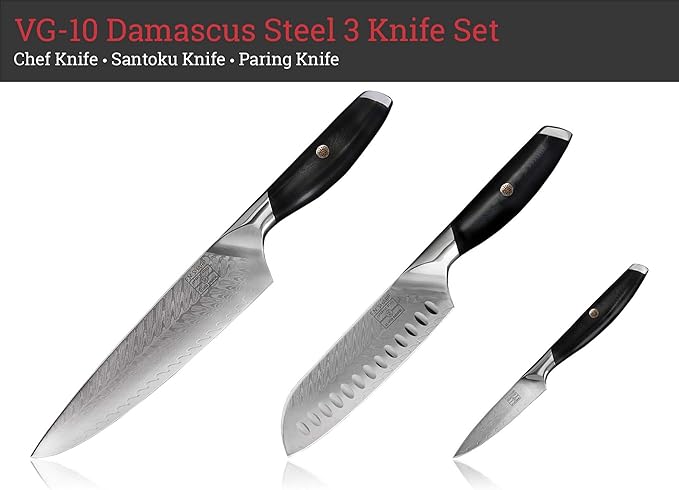 Set Cuchillos Cocina 3 Piezas Acero Inoxidable miniatura 4