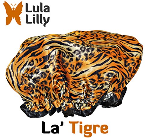Lula Lilly Designer Shower Cap for Small & Petite Women (Petite, La Tigre')