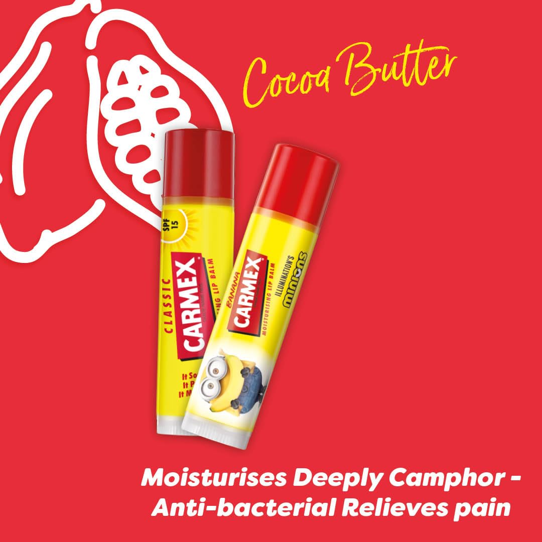 Carmex X Minions Lip Balm Duo - Banana & Classic, Clear, 1 count (Pack of 2) - Image 2