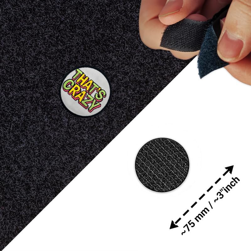 Minimal Graphic Hook and Loop Embroidered Patch – “that’s Crazy” Statement Applique image 4
