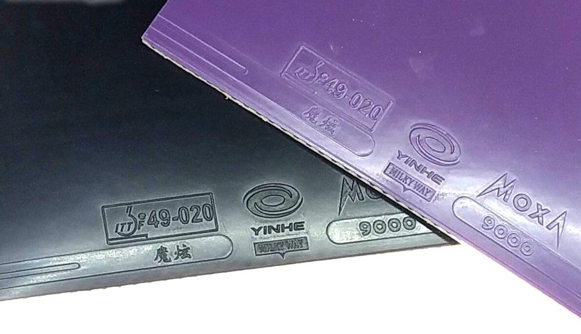 Yinhe 9000 Table Tennis Rubber, Pack of 2 (Black & Violet), Professional Rubber, Ideal for Spin, Control and Precise Placement, Durable Rubber, 2.2mm, ITTF Certified. 1