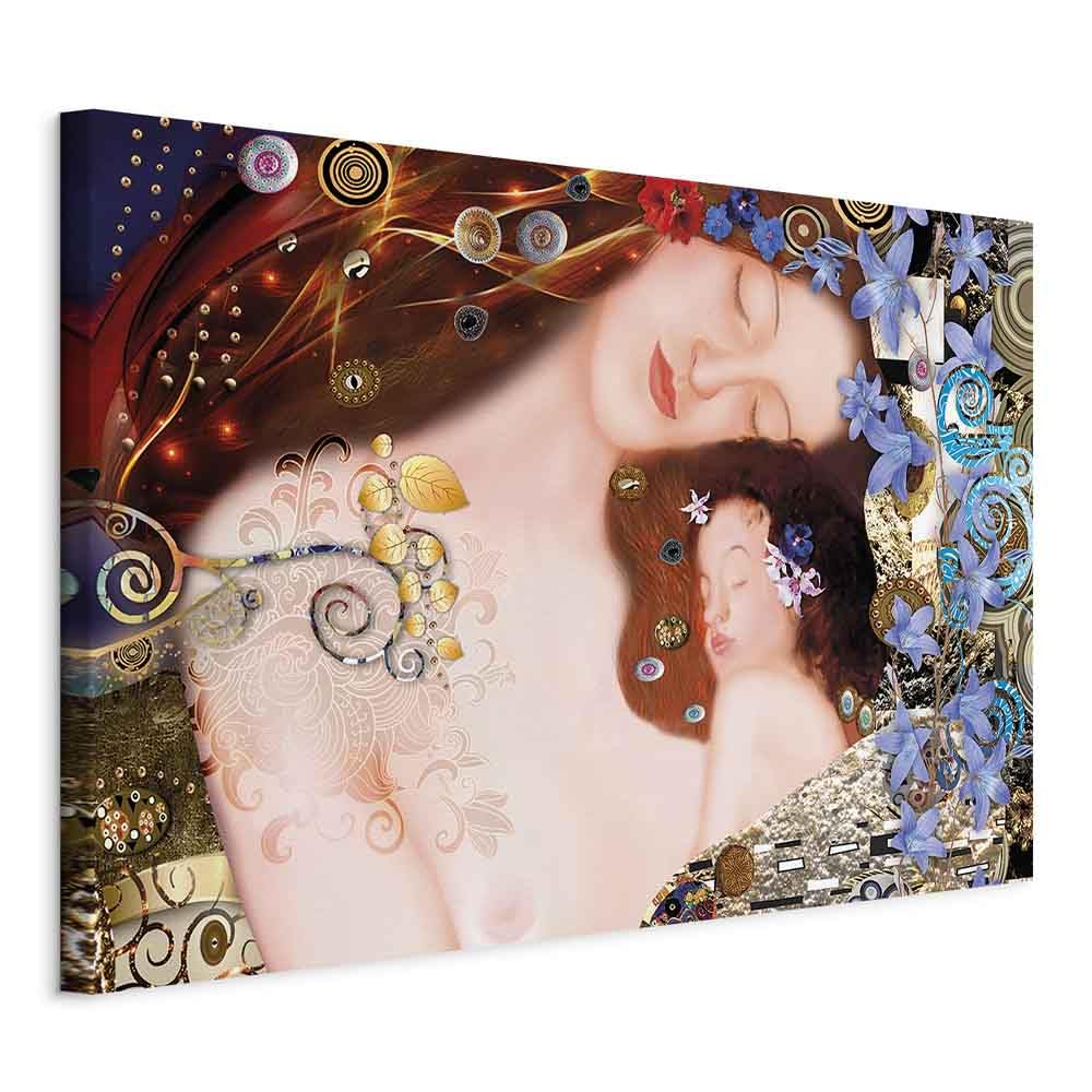 murando Quadro Gustav Klimt Madre e bambino 120x80 cm 1 pezzo Stampa su tela XXL Immagini moderni Murale Fotografia Grafica Decorazione da parete Astratto Mother and child l-A-0016-b-a