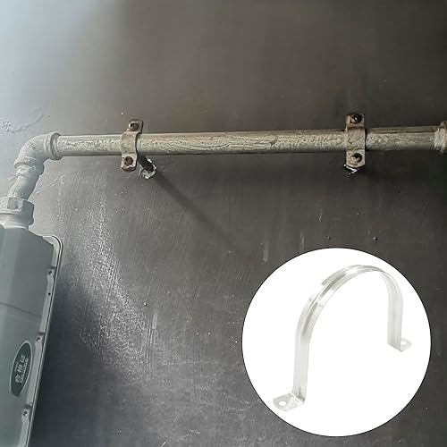 Miniatura 4 de Bivethoi 4 correas de tubo rígidas, correa de acero inoxidable, soporte en U, abrazadera de tubo en U de 2 agujeros para fijación de cable de