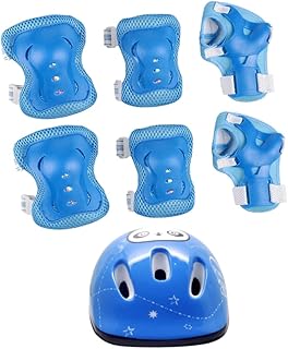 BESPORTBLE Capacete De Equitação 7 Peças Protetores De Pulso Para Capacete De Patinação Para Crianças Equipamento De Proteção Para Crianças Joelheiras Joelheiras Joelheiras Equipamento De