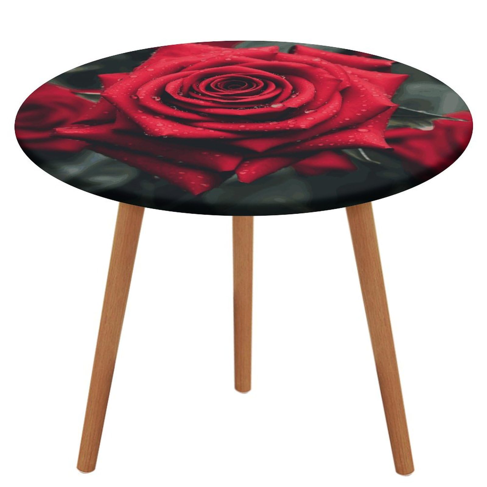 Nappe de pique-nique ronde rose rouge élastique pour repas en plein air