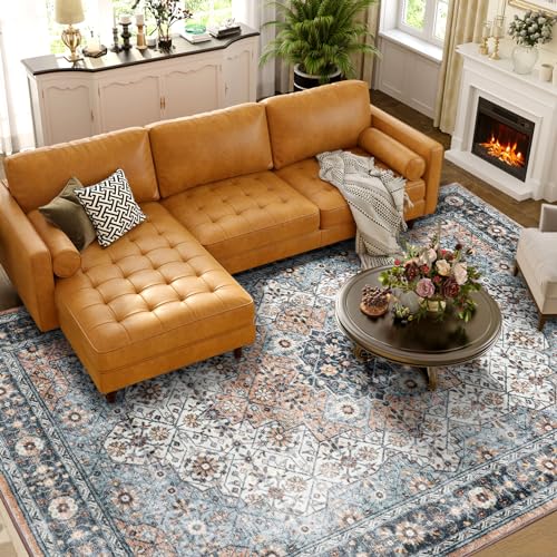 Mcadore 9x12 Area Rugs Washable Boho Rug, Non Slip Carpet for Living Room, Boho Vintage Design Rug, Foldable Soft Low-Pile Rug, Vintage/Multi by Mcadore - Image 2