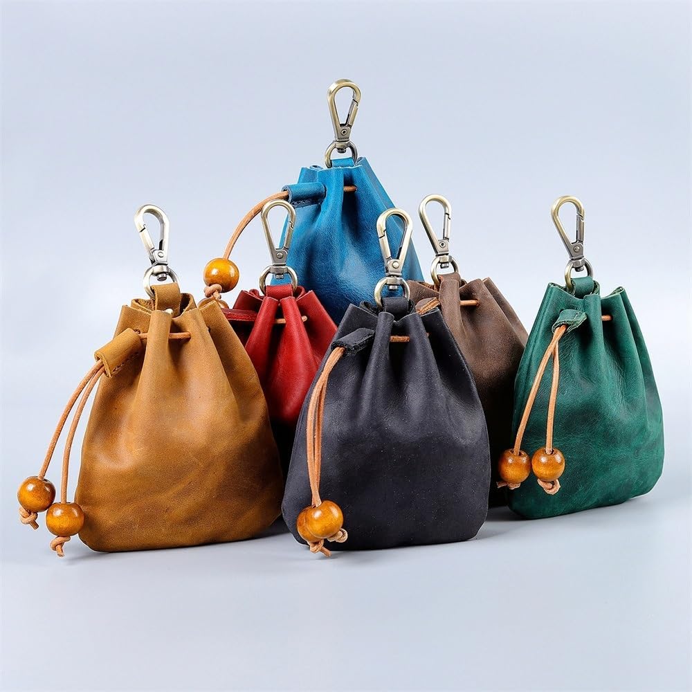 Men Leather Credit Card Wallet Men's Leather Coin Purse Waist Bag Small Hanging Pouch for Men,Colour 3-10x11cm
