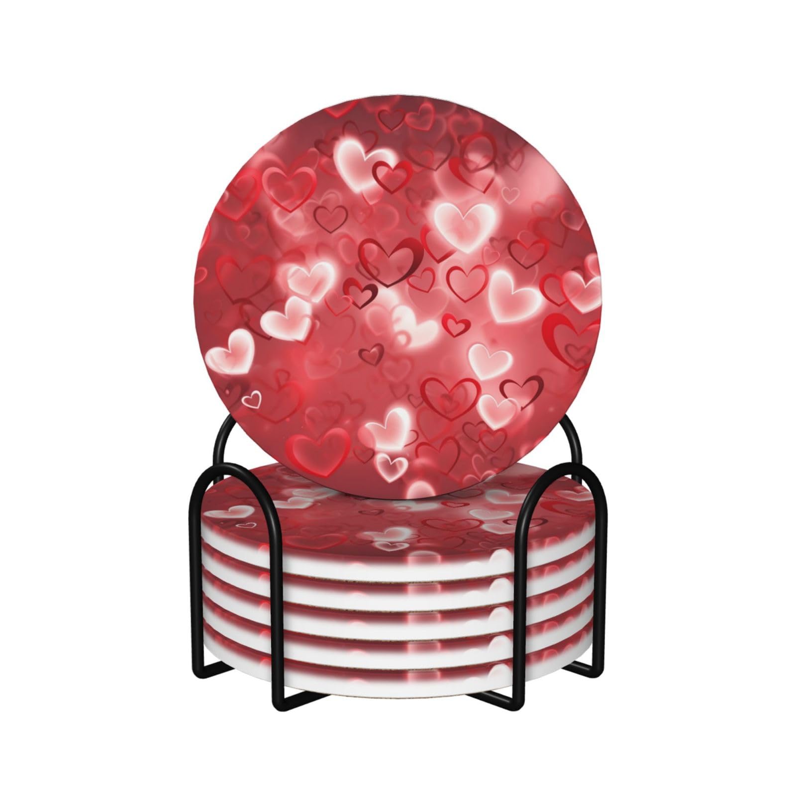 Dessous de verre absorbant en céramique 10,2 cm tapis de protection cœur