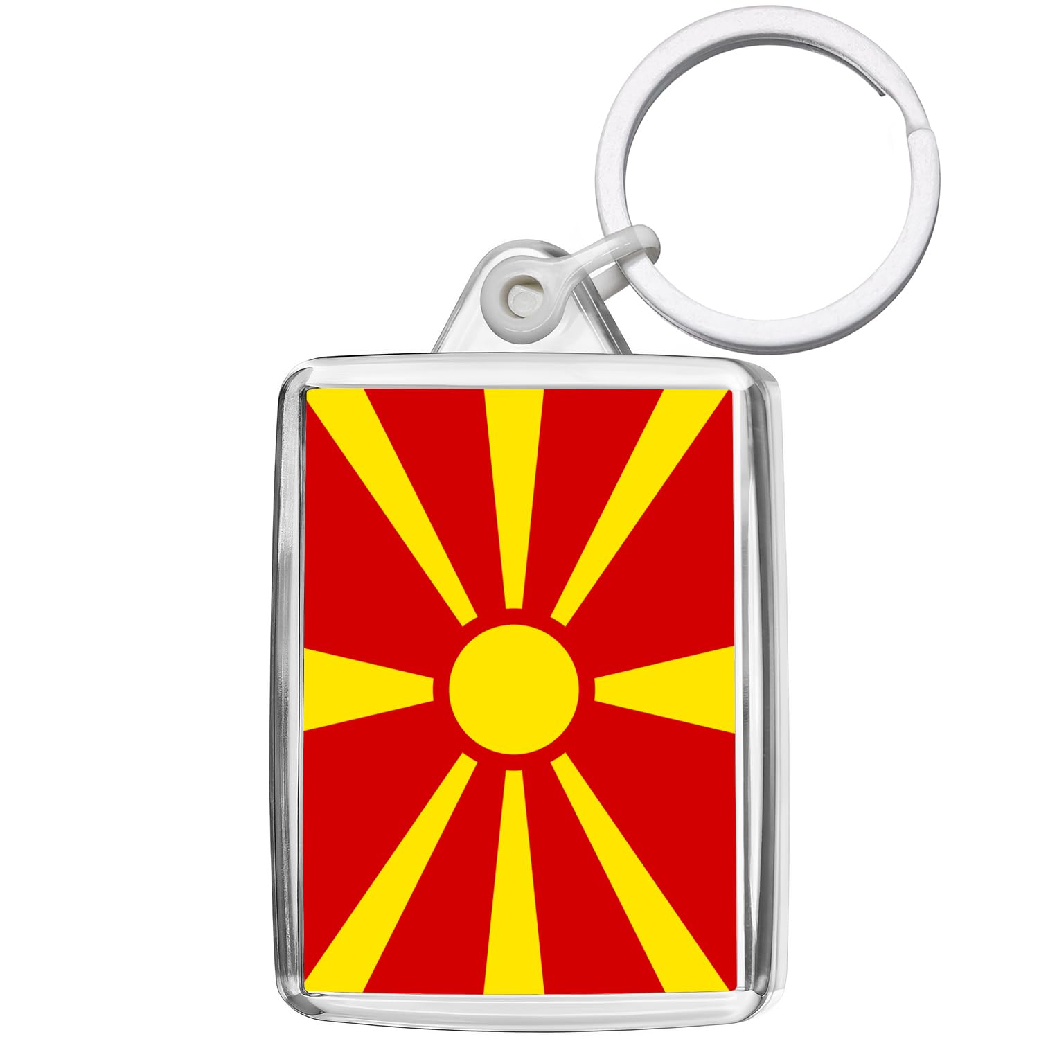 Pixly Unisex Clear Pixly® Macedonia Flag Keyring Key Fob Country Keychain Keepsake Macedonian Souvenir Gift