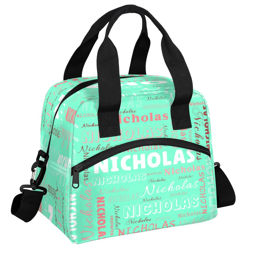 KOBLEN Custom Insulated Lunch Bag for Women Men Personalized Reusable Lunch Box with Name Cooler Tote Shoulder Bag Lunch Container for Adult Office