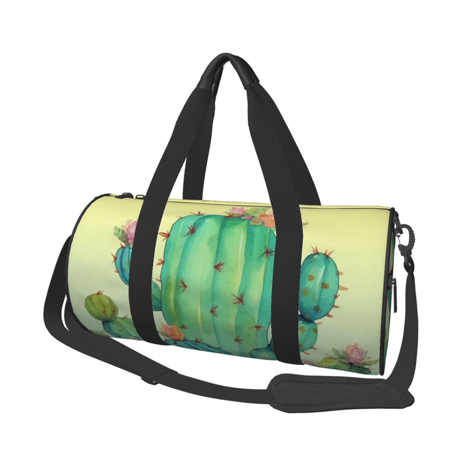 Funny Cactus Duffel Bags for Women Men, Foldable Travel Totes Bag for Airplane Essentials, Weekender Overnight Bags Large Sport Gym Bag Carry On Luggage Bag with Strap