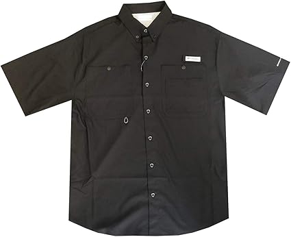 Chemise Columbia Omni-Teint – Homme Taille L (Orange/blanc, Boutonnage, Court) – Très Bon état