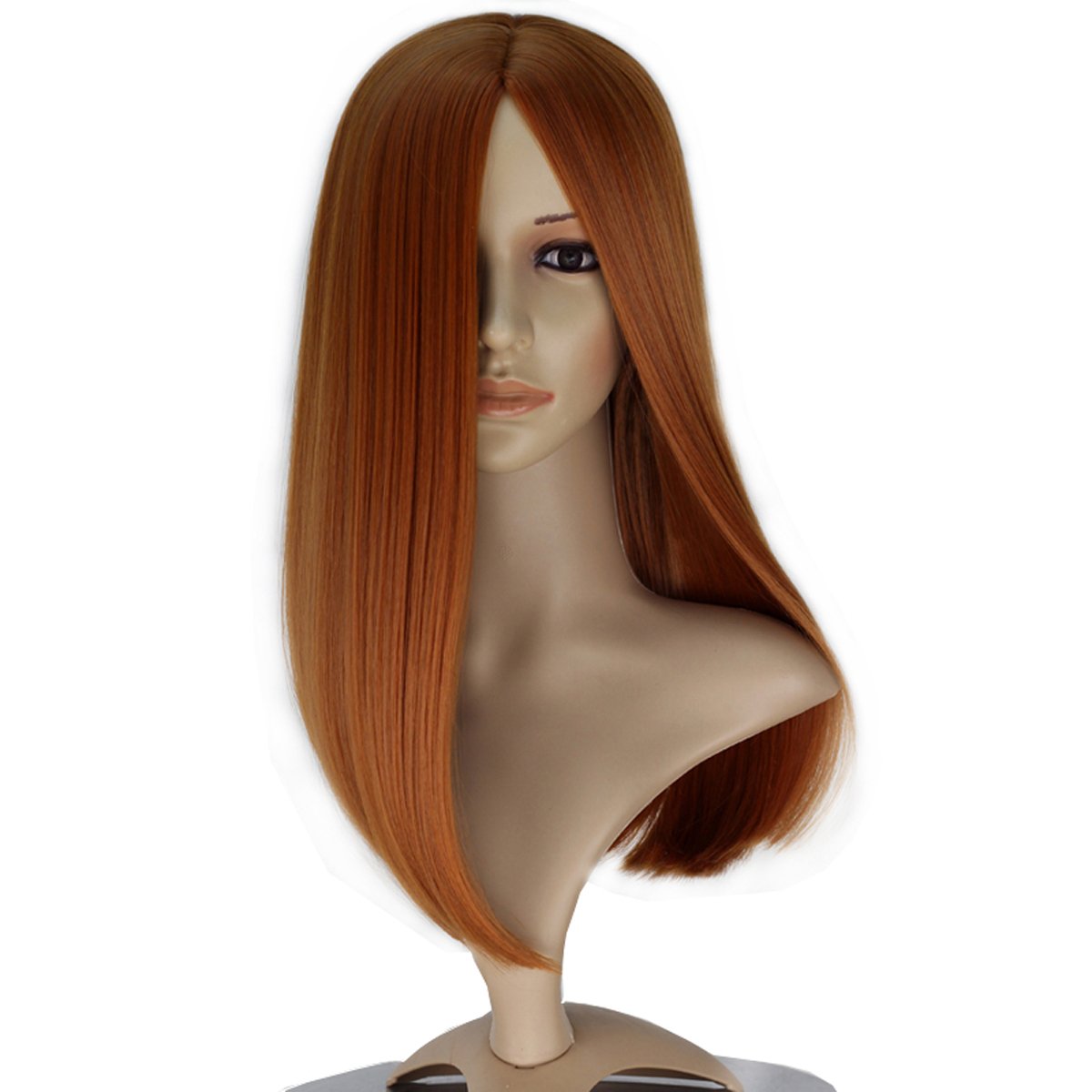 Missuhair Long Straight Brown Wig-Girl’s Middle Part Cosplay Costume Full Wig Halloween Hair