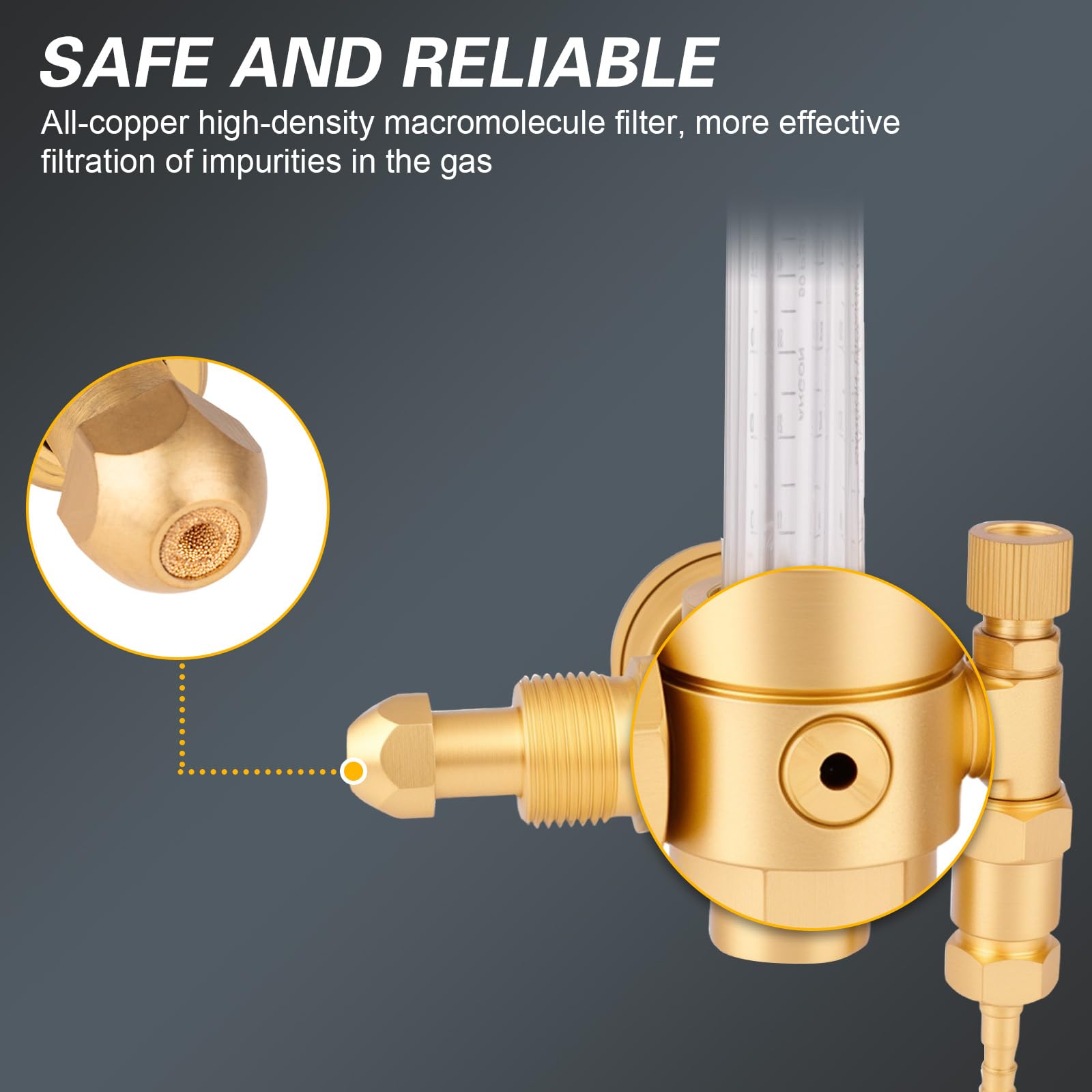 Regulator argonu CO2 z wlotem CGA-580, regulator ciśnienia gazu 0-4000 PSI do spawarek TIG MIG, wysoka precyzja przepływu do spawania argonem