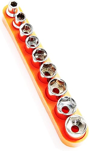 Juego de llaves de vaso métricas de 1/4, juego de llaves hexagonales estándar, juego de 9 piezas de llaves de impacto