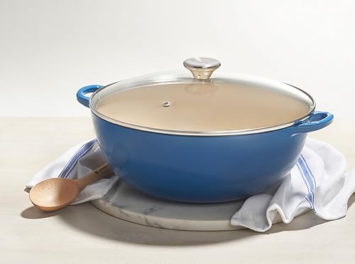 Miniatura 10 de Le Creuset Horno de chef de hierro fundido esmaltado con tapa de vidrio, 7.5 cuartos de galón, llama