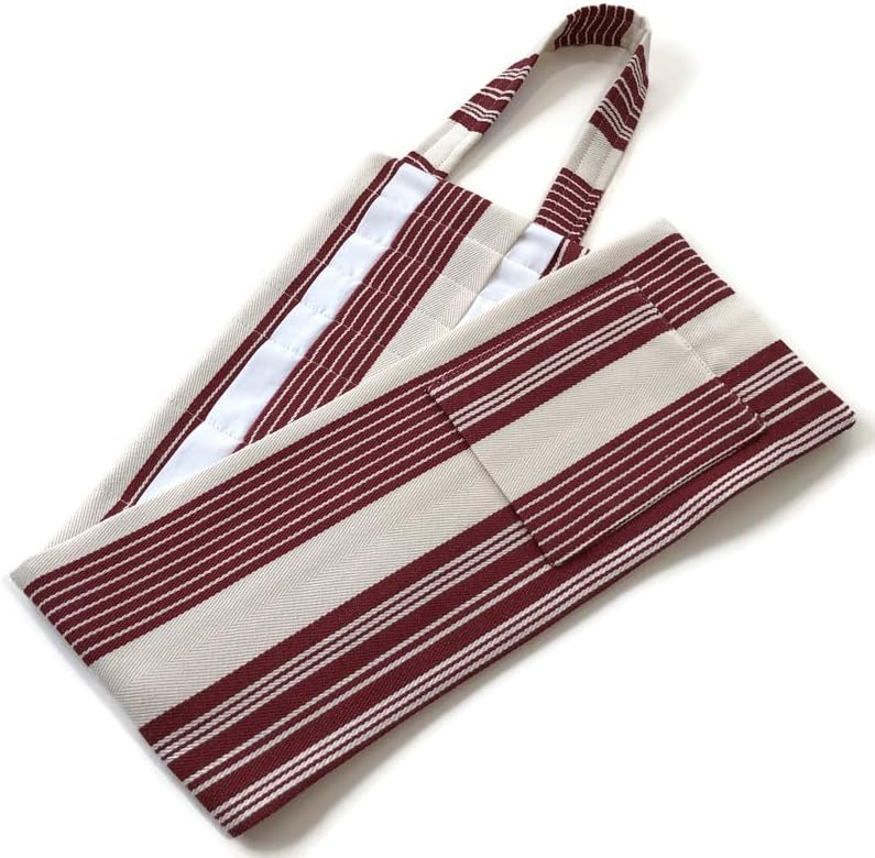 Hanging Circular Needle Organizer Red Stripe Twill