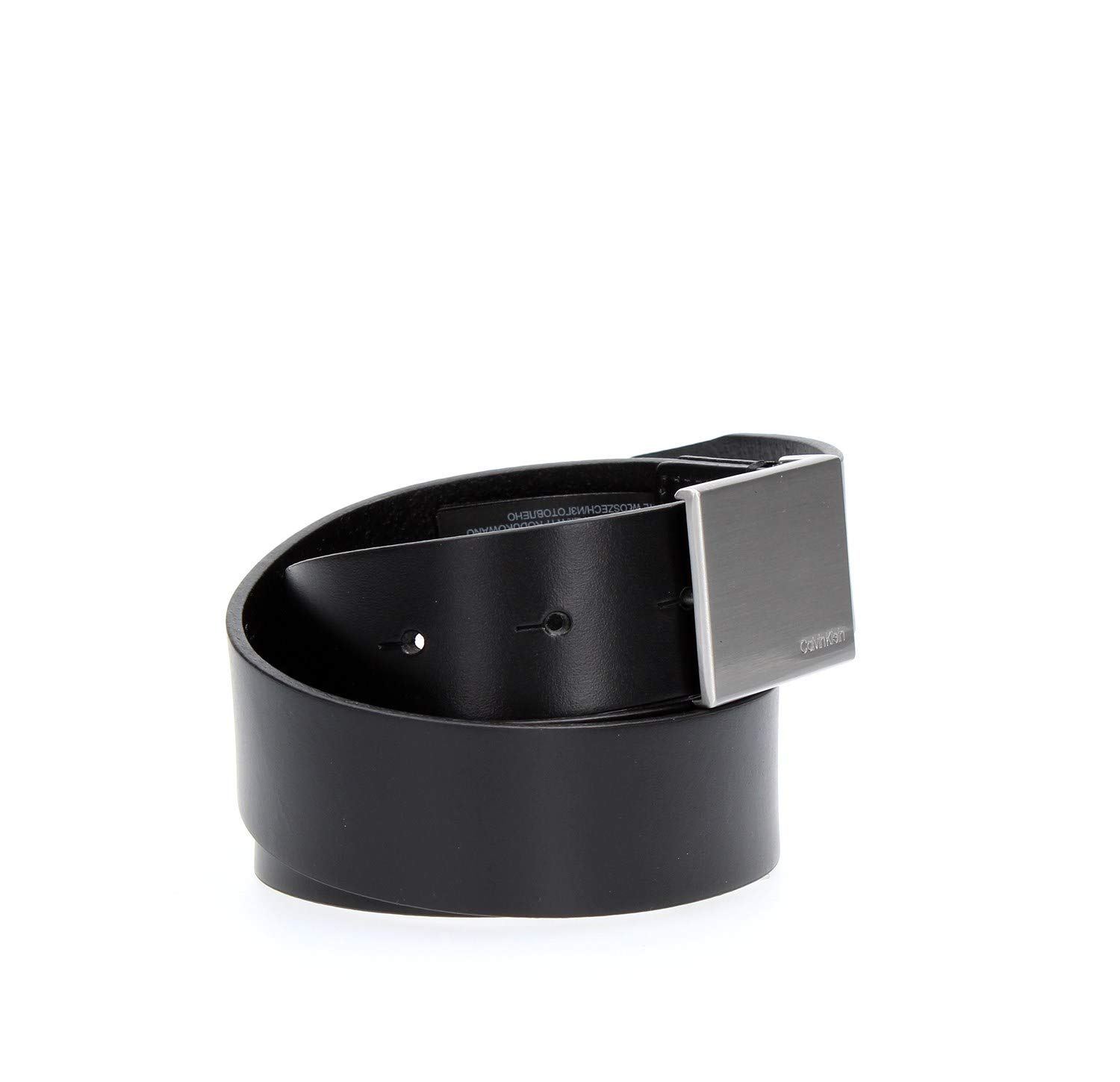 Calvin Klein Męski pasek Formal Plaque Belt 3,5 cm skórzany pasek, czarny (black 001), 110|#110|#678 (Herstellergröße: 110)