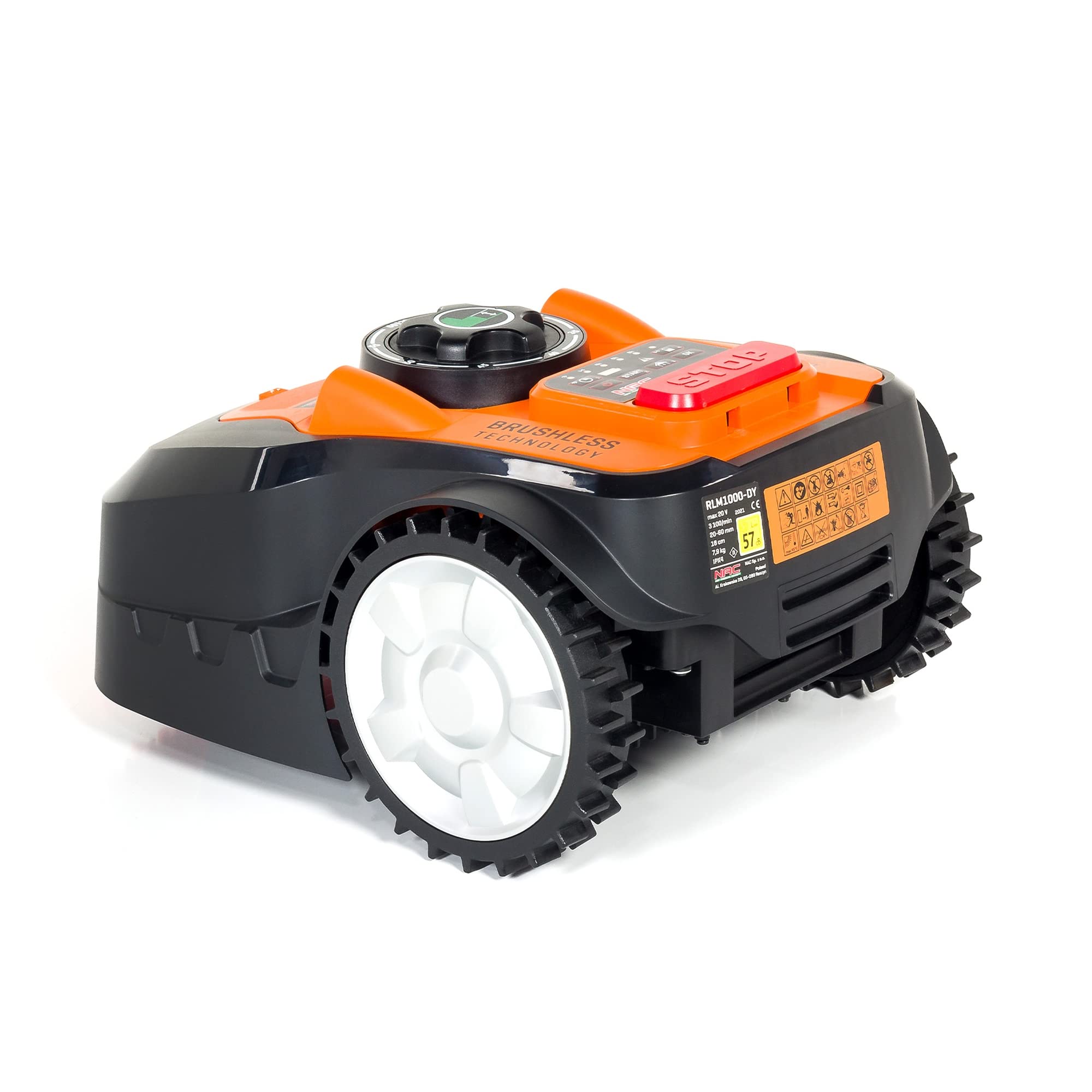 NAC RLM1000-DY Robot cortacésped NAC, Superficie de Trabajo máxima 1000 m2, controlado con un Smartphone, Bluetooth, WiFi